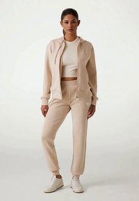 Guess OLYMPE FULL ZIP HOODIE - Sweatjacke - beige