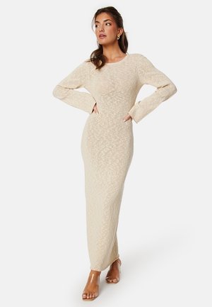 OPEN BACK FINE KNITTED MAXI DRESS - Vestito lungo - tan