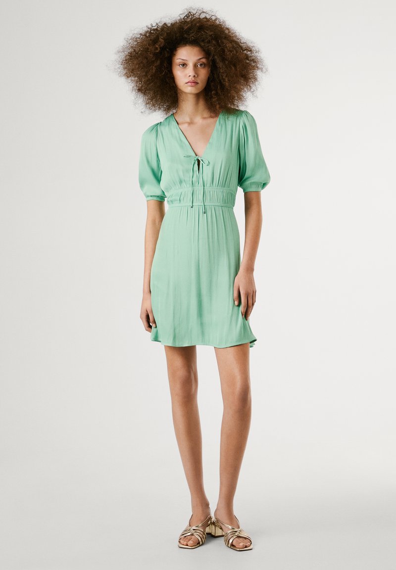 green dress with sandals Green Cotton Beach Maxi Dress – Mint Velvet