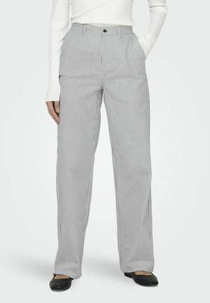 ONLMERLE STRAIGHT STRIPE - Tygbyxor - white