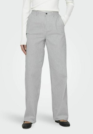 ONLMERLE STRAIGHT STRIPE - Pantaloni - white