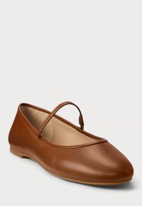 Lauren Ralph Lauren JAYNA NAPPA LEATHER MARY JANE FLAT - Sabrinas com tira no tornozelo - lauren tan