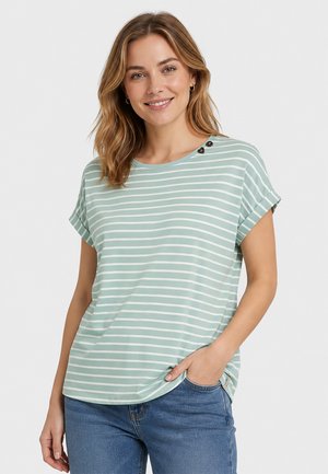 Sublevel, DESIGN T-SHIRTS IM 2ER-PACK MIT KNOPFDETAILS UMSCHLAGÄRMELN - T-shirt print - grün