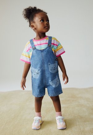 Next, CAT PRINTED SET   - Salopette - mid wash