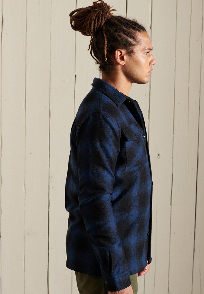 Superdry Wool Miller Overshirt, Blue