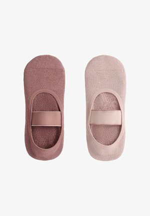 Pereche de șosete invizibile cu benzi elastice, una roz prăfuit și una roz deschis, proiectate pentru o potrivire sigură și confort.