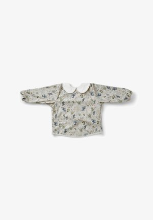 Kukkakuvioinen pitkähihaisia paita vaaleissa sävyissä, jossa valkoinen Peter Pan -kaulus. Paidassa on kasvikuvio, pehmeä kangas ja joustavat hihat.