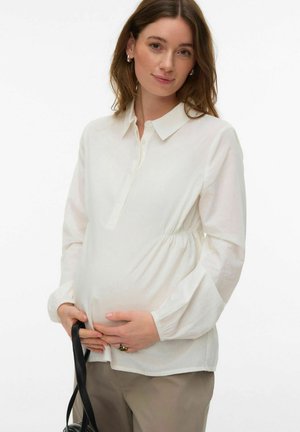 NORMAL GESCHNITTEN HEMDKRAGEN GUMMIZUG AM HANDGELENK - Pluus - snow white