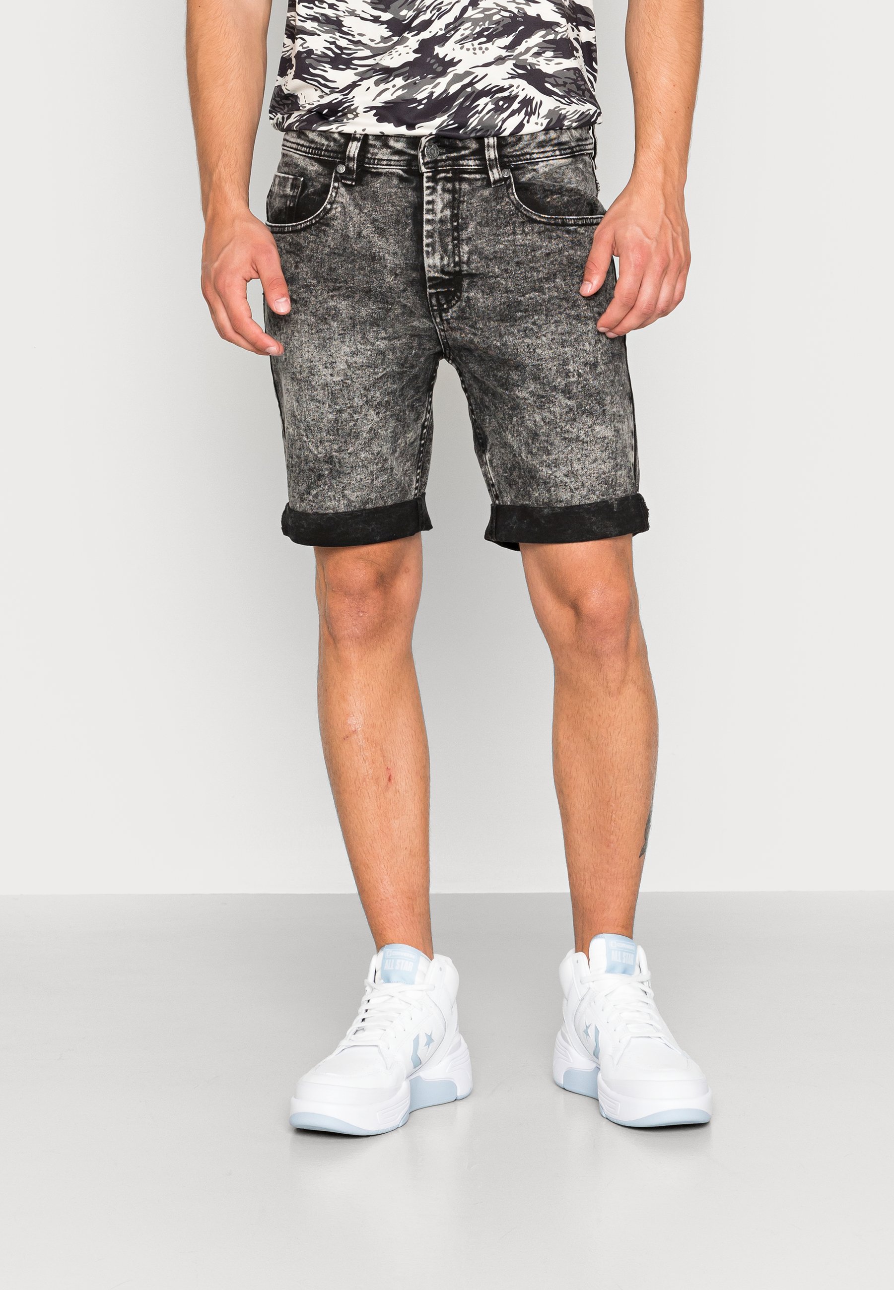MR ORANGE - Denim shorts - grey acid 