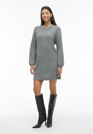KUSCHELIGES MIDI MIT LANGEN ÄRMELN - Jumper dress - medium grey melange