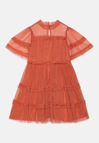 Anaya with love FLUTTER SLEEVE RUFFLE DRESS - Koktejlové šaty / šaty na párty - burnt orange