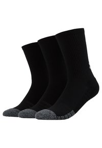 HEATGEAR CREW 3 PACK - Sportsokken - black/steel