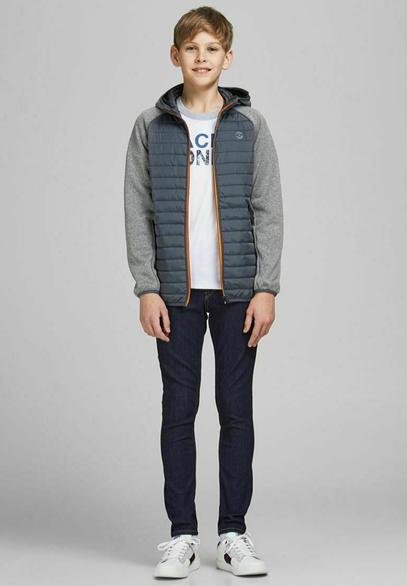 Jack & Jones Junior - JJEMULTI QUILTED JACKET - Viegla jaka - grey melange, Palielināt