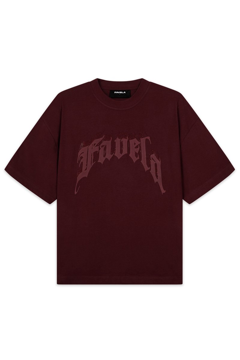 FAVELA T-shirt print bordeauxrood