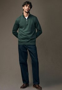 Next ZIP NECK FIT TEXTURED ZIP - Sweatshirt - green