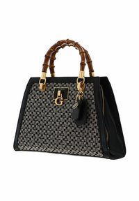 Guess STEPHI BAMBOO SATCHEL - Borsa a mano - black logo