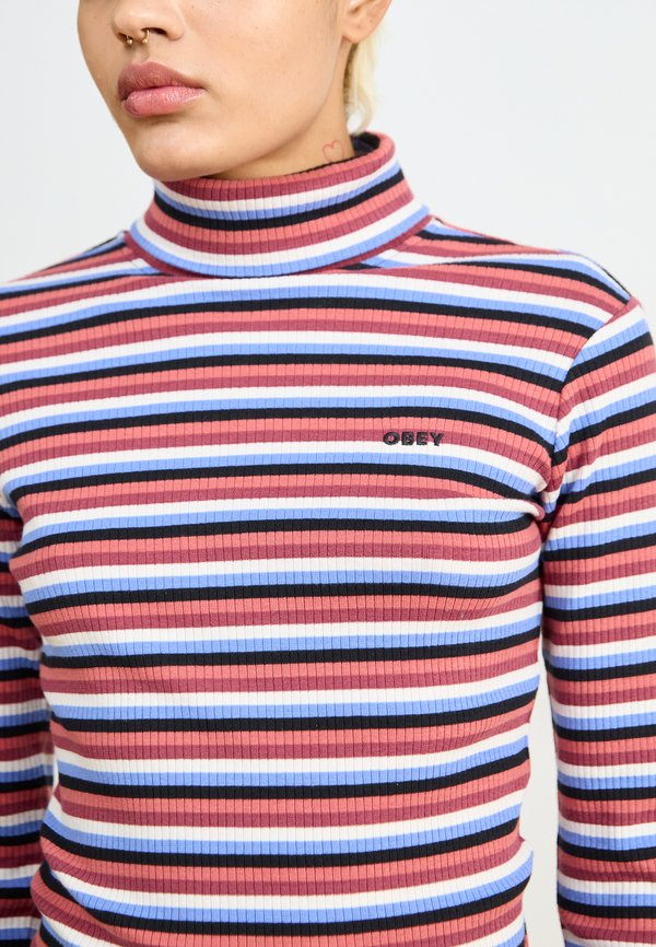 QUINCE STRIPE TURTLENECK - Long sleeved top - brick multi4