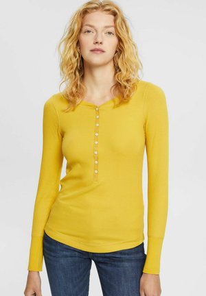 MIT HENLEY-AUSSCHNITT - Long sleeved top - dusty yellow