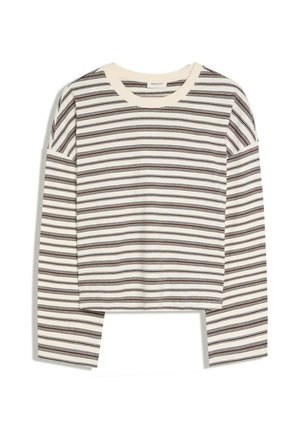 Bershka, LONG-SLEEVED BOXY T-SHIRT - T-shirt à manches longues - beige