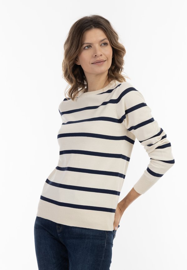 Strickpullover - creme marine