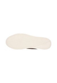 Gummisohle mit einem strukturierten Rautenmuster in Beige. Konturierte Form mit leicht erhöhtem Rand für Langlebigkeit.