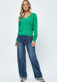 Desires DEGEISHA RIB V-PULLOVER - Pulover - simply green