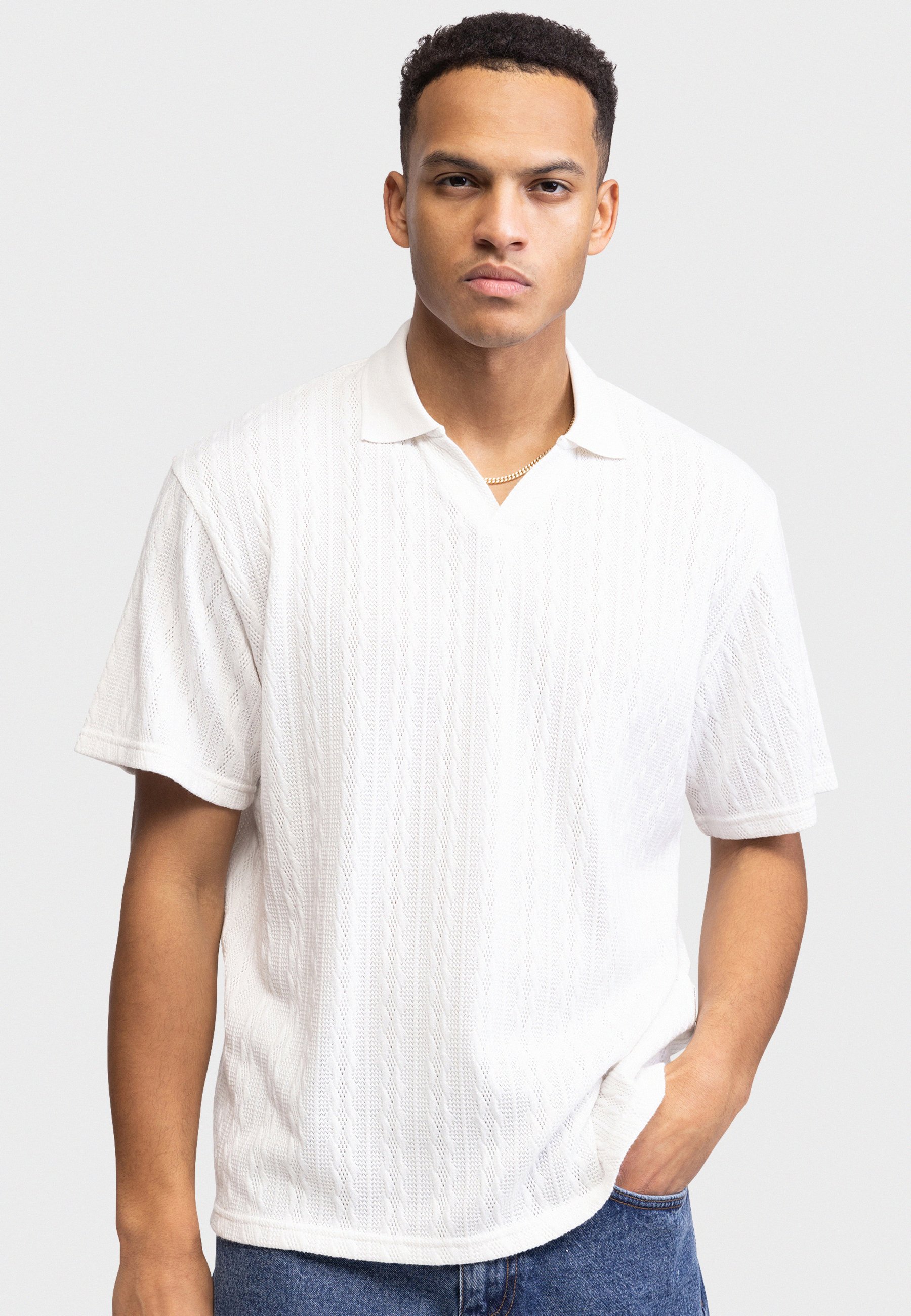 Redefined Rebel MARCUS TEE REGULAR FIT - Polo shirt - pristine/off