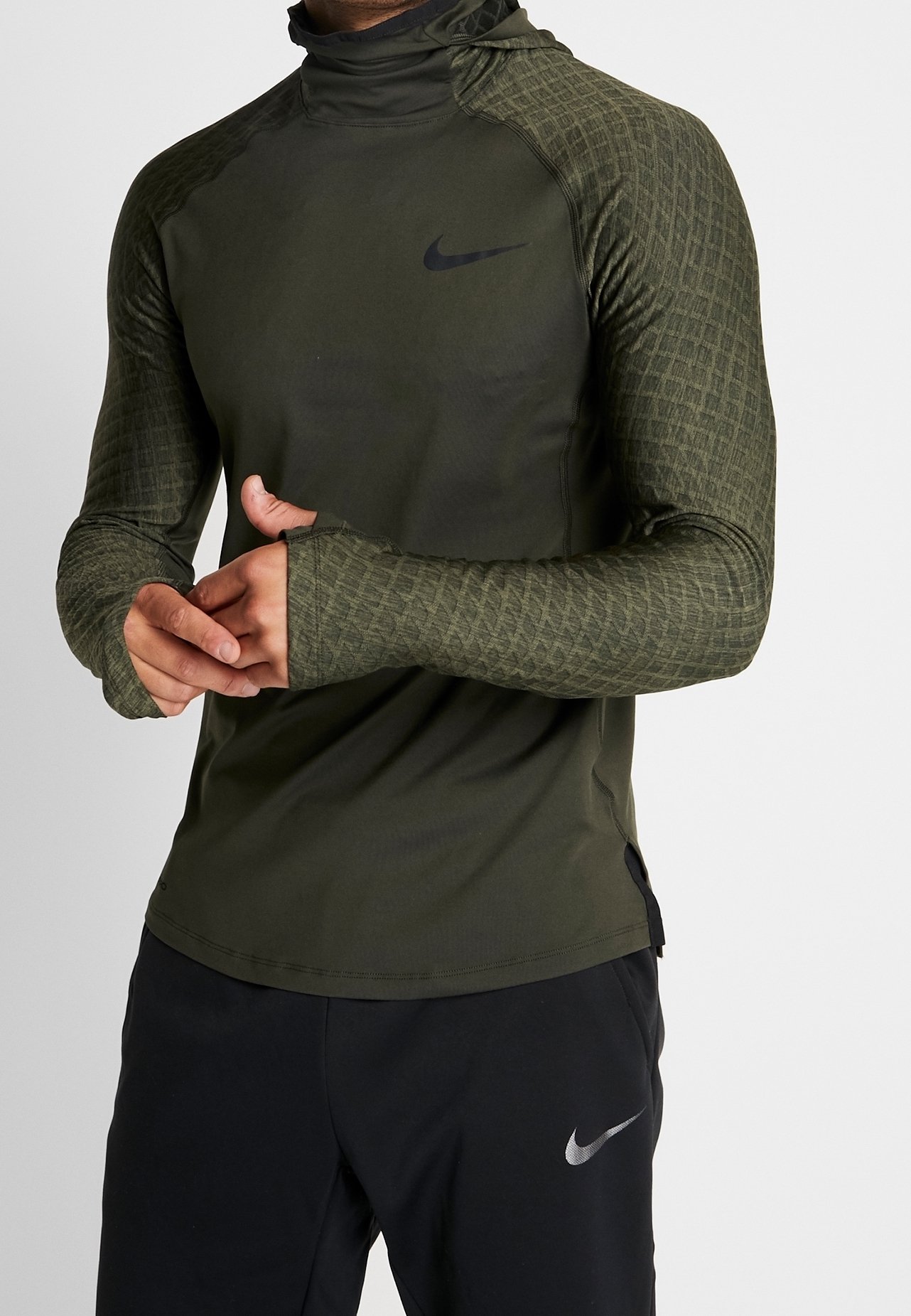 polo long sleeve green khaki nike