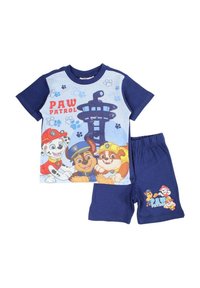 Ensemble de pyjama pour enfants à manches courtes, bleu et bleu clair, avec des motifs Paw Patrol. Matière en coton doux avec une coupe décontractée.