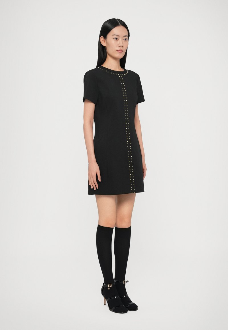 michael kors black dress with gold studs Michael Kors Women's Studded Mini Dress - Black