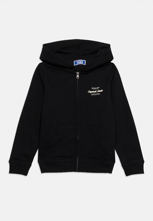 Jack & Jones Junior, JORNORREBRO TYPO BACK ZIP HOOD - Φούτερ με φερμουάρ - black
