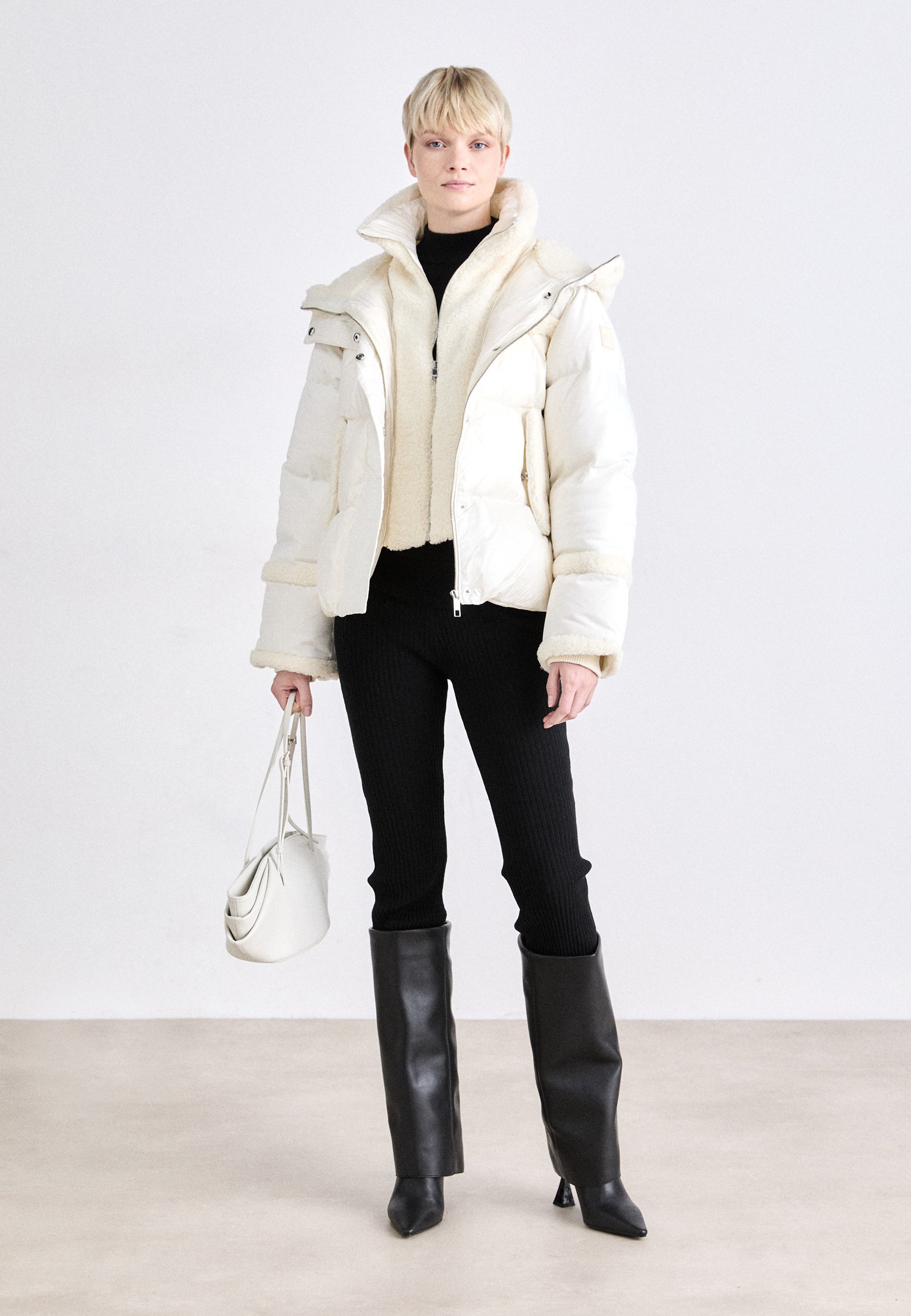 BOSS PIMIRA - Down jacket - open white/off-white - Zalando.co.uk