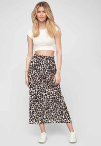 Cloud 5ive FORM WITH AOP - A-vonalú szoknya - beige black