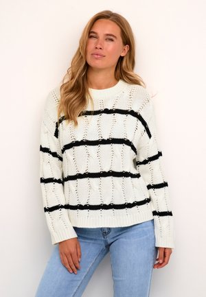 KAELLA STRIPED - Pullover - chalk, black knit