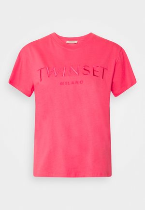 CON LOGO - Basic T-shirt - rosa neon