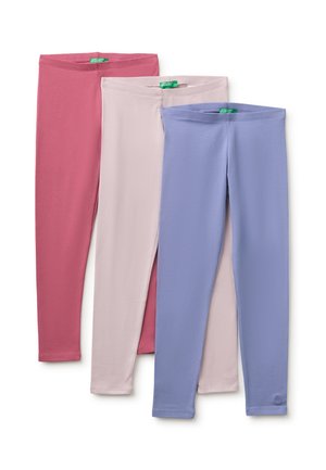 United Colors of Benetton, TRI-PACK LEGGINGS IN JERSEY STRETCH, EMBROIDERY LOGO.. - Leggings - lilac