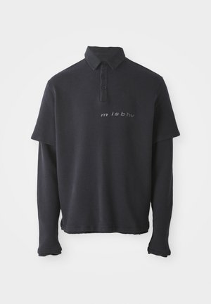 LAYERED LONGSLEEVE - Polo - washed black