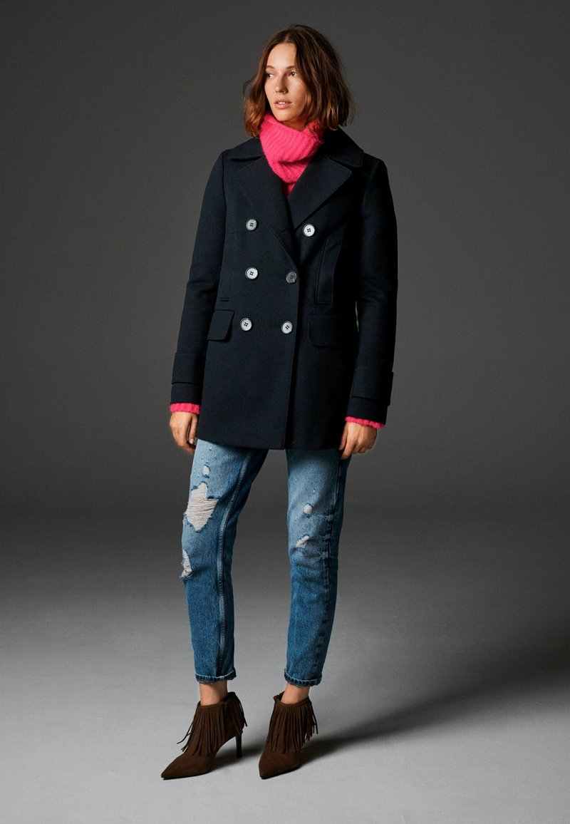 Manteau Caban Bleu Marine Style Américain Mil-Tec - Laine Et Viscose, Doublure Matelassée, Tailles XS à 5XL