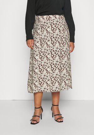 Object Curve OBJLEONORA MIDI SKIRT - Φούστα σε γραμμή Α - sandshell/splash aop