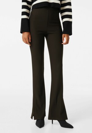 FLARED OTTOMAN - Trousers - black