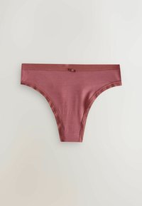 Culotte bikini pour femme de couleur mauve avec un petit nœud décoratif au centre de la ceinture avant.