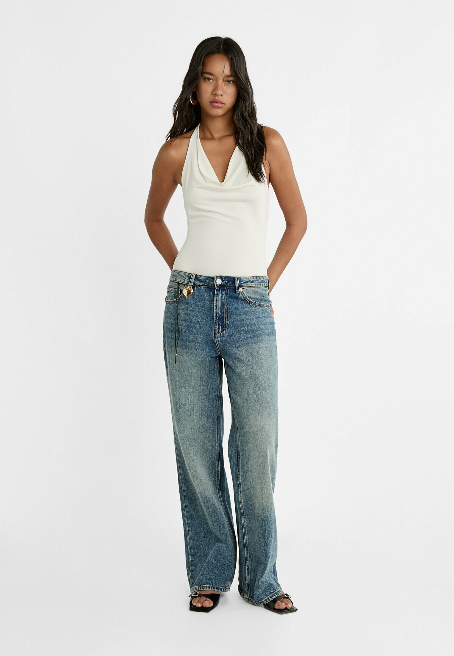 Draped halter top