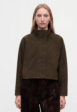 AllSaints Lederjacke - khaki green