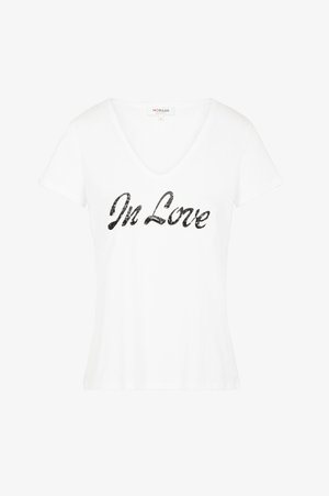 Morgan, MESSAGE AND SEQUINS - T-Shirt print - ecru