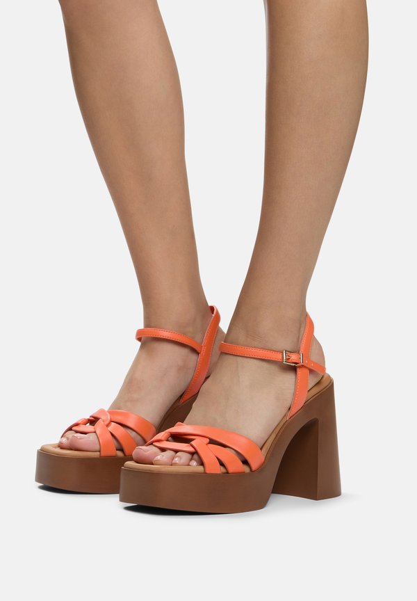 TWO-PIECE SOLENIA - High Heel Sandalette - medium orange
