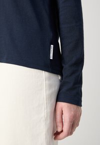 Marc O'Polo DENIM HOODED DRAWSTRINGS - Long sleeved top - navy teal