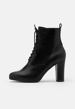 Enkellaarsjes met hoge hak - black