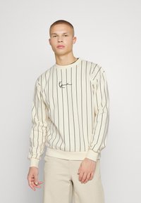 Karl Kani UNISEX SMALL SIGNATURE PINSTRIPE CREW - Camisola - cream