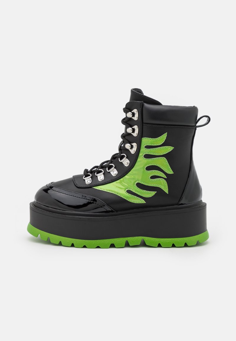 Koi Footwear HELIOS HOLOGRAM FLAME BOOTS Plateaustiefelette green