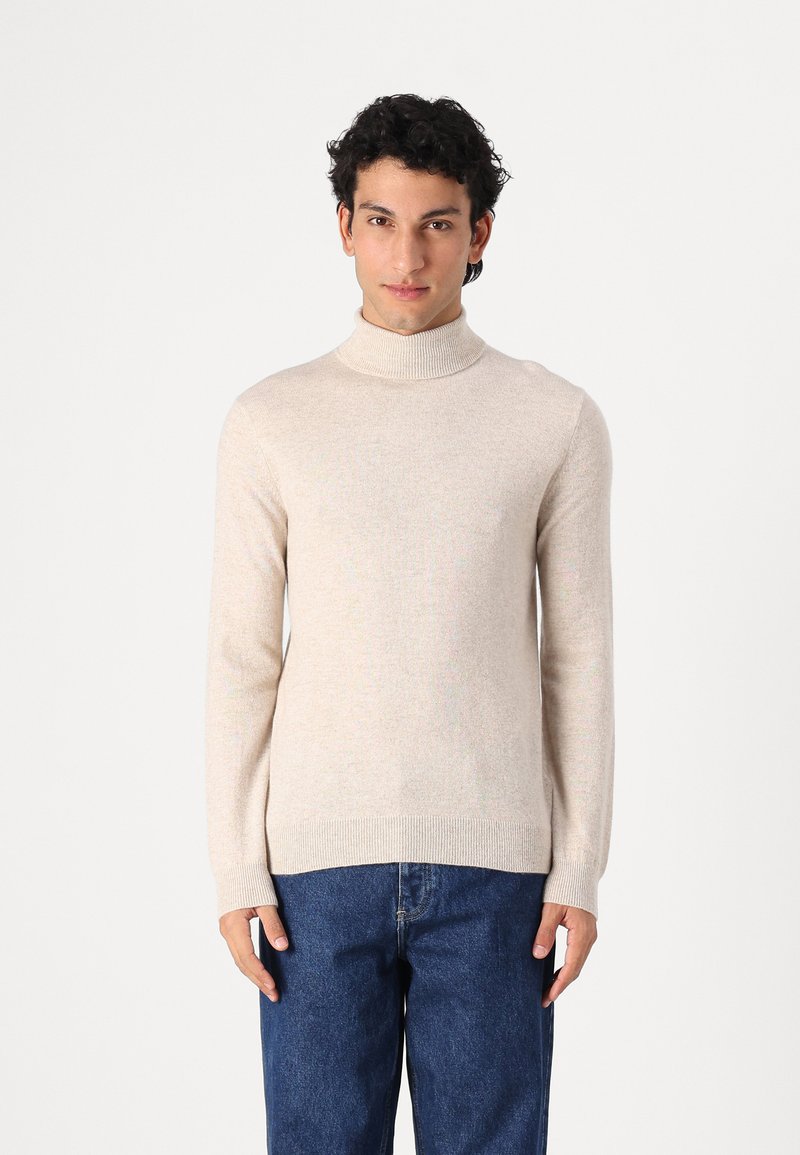 pure cashmere MEN TURTLE NECK SWEATER - Camisola - oatmeal